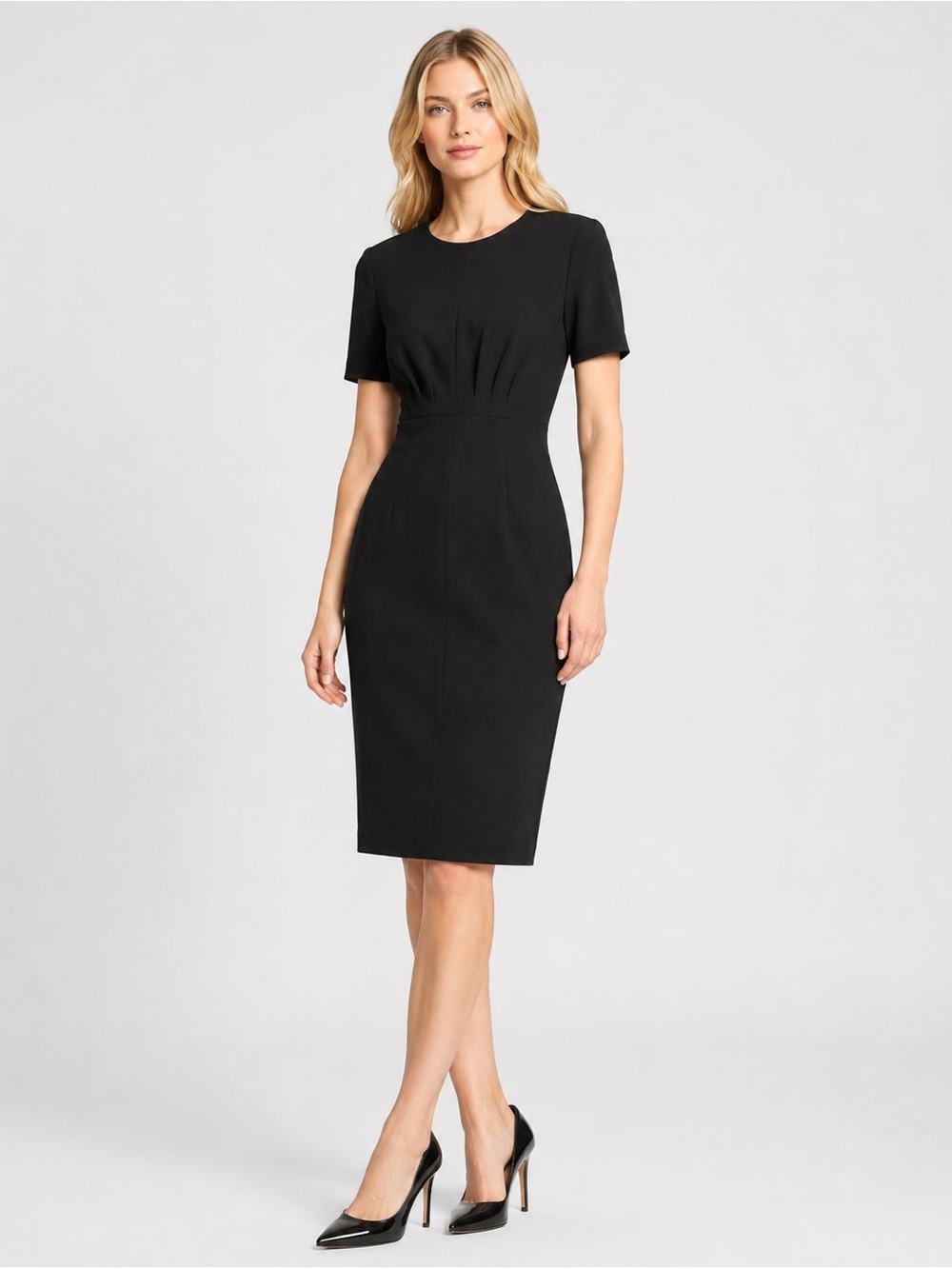 Calvin Klein Black Sheath Dress Career Office Cocktail Wedding Guest